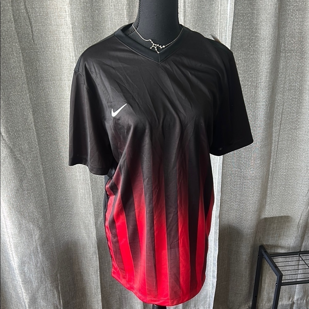 Nike Black and Red Gradient Sports Jersey